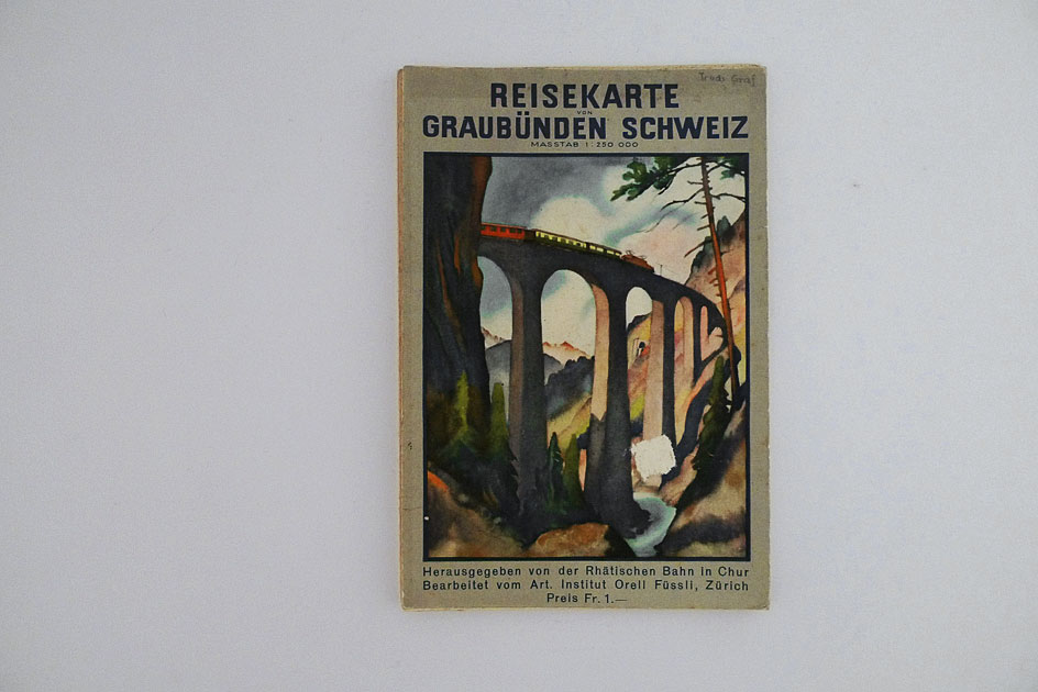 Reisekarte von Graubünden Schweiz