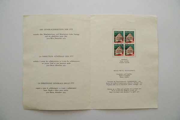 PTT Weihnachtskarte 1973