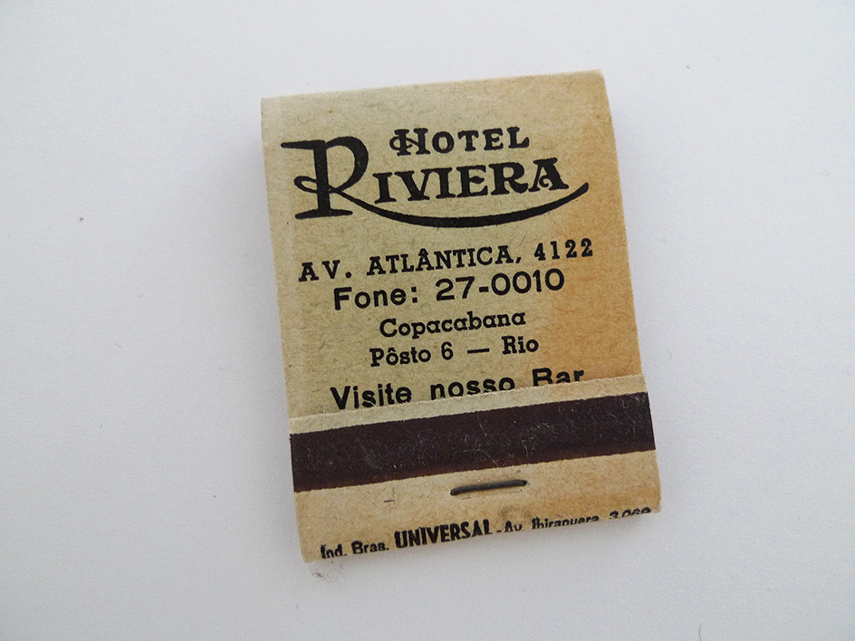 Zündholzbriefchen Hotel Riviera, Copacabana, Rio de Janeiro