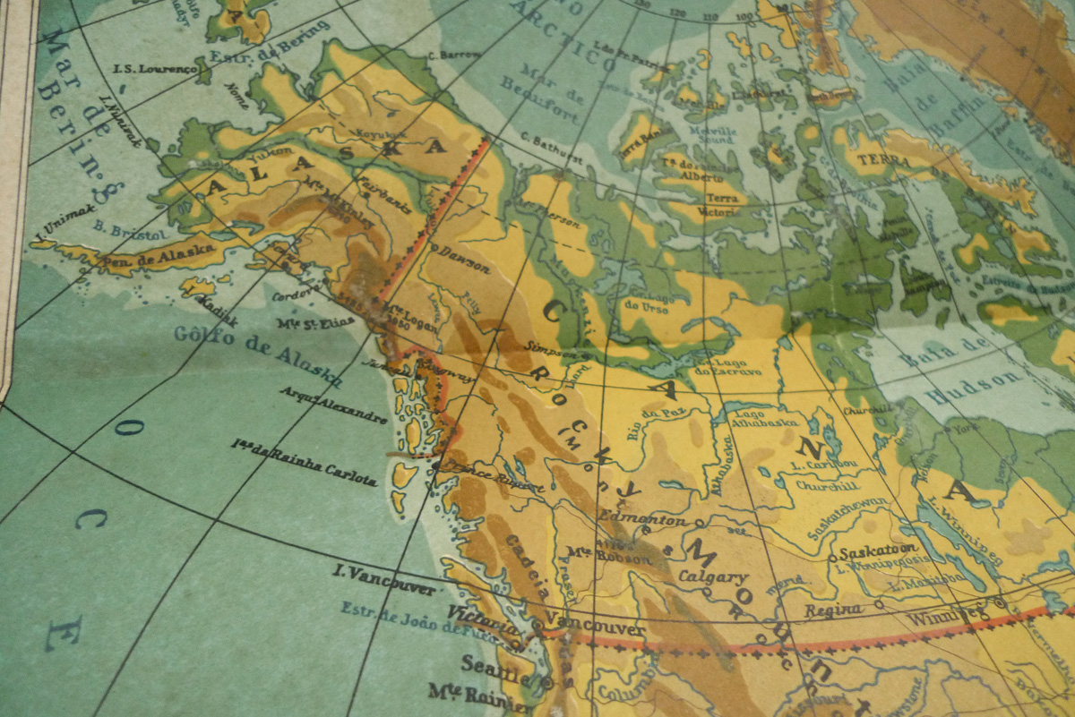 Pequeno mapa da América do Norte