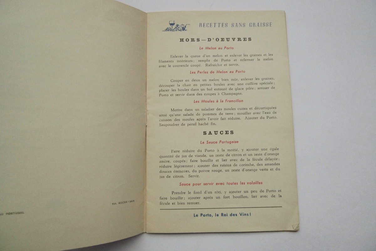 Le Porto et l’art culinaire