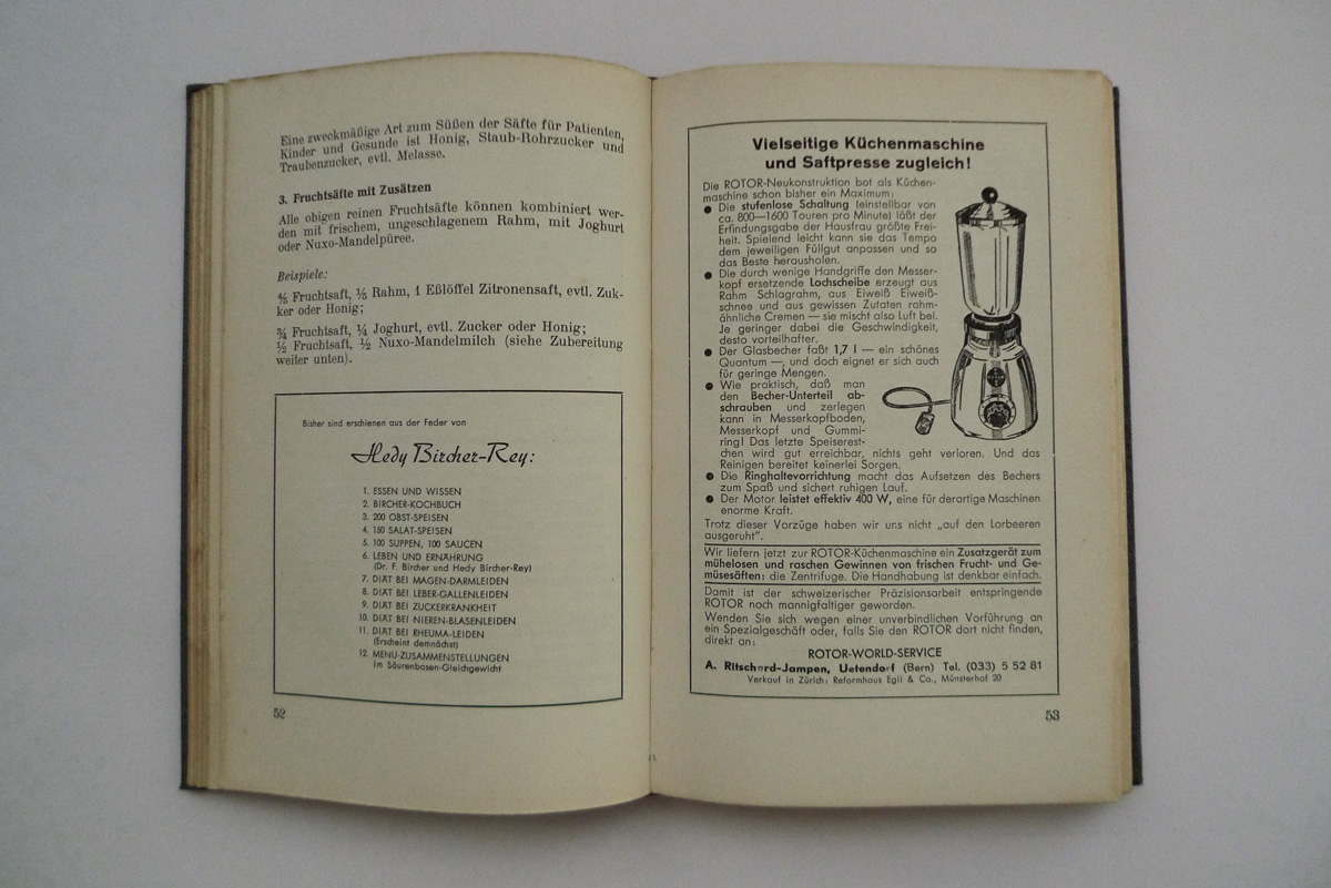 Bircher-Kochbuch für schmackhafte, gesunde Ernährung