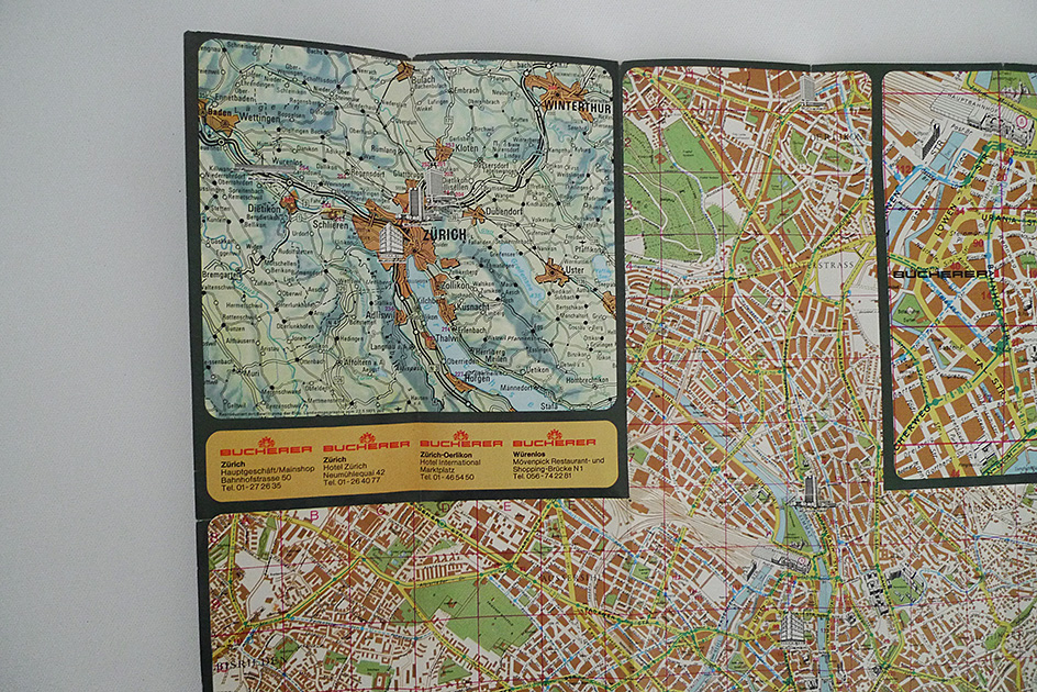 Map of Zürich; Stadtplan