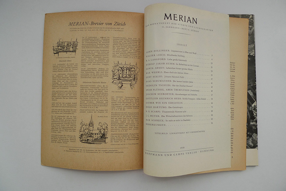 Merian; Zürich; Heft 8 XI / 1958