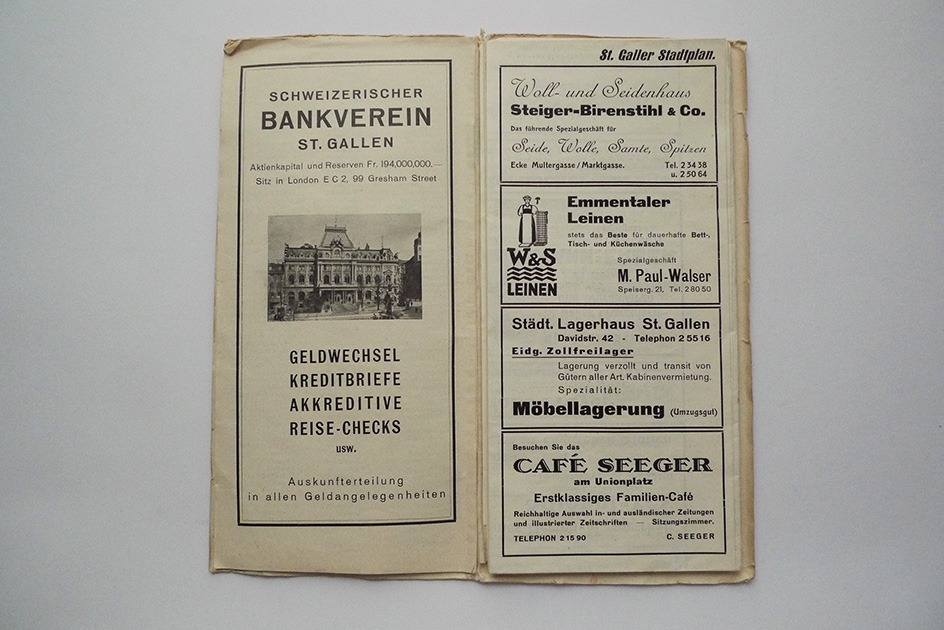 Plan der Stadt St. Gallen; Sonderdruck aus dem Adressbuch der Stadt St. Gallen pro 1939